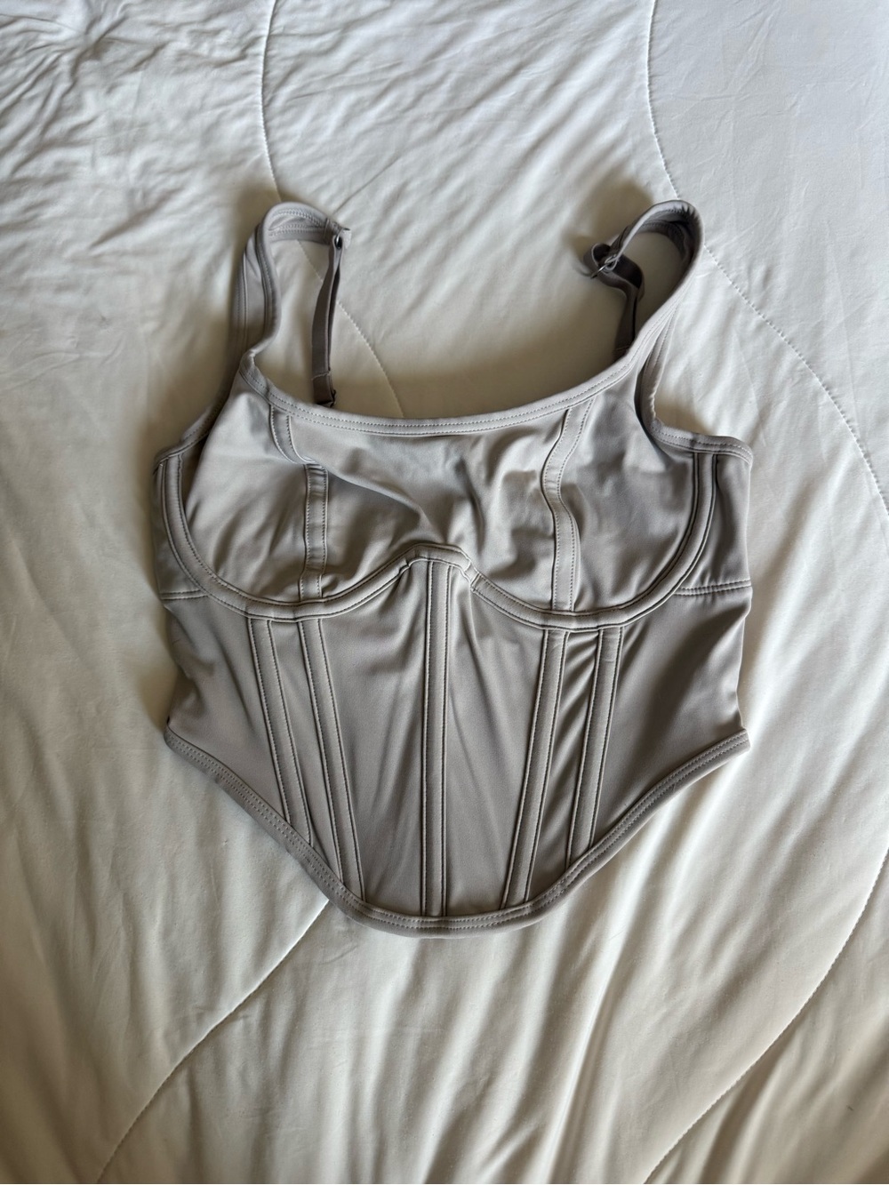XS Gilly Hicks Sculpted Bustier Top - Taupe
